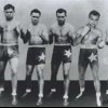 Dave Sands trains at Tom Maguire's boxing gymnasium, Hamilton, Newcastle  c1945. NLA